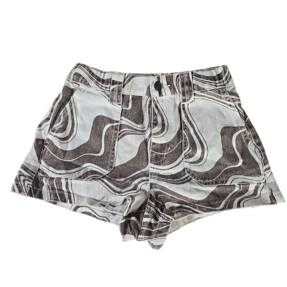 PacSun High Waist Brown and White Shorts - Picture 1 of 7
